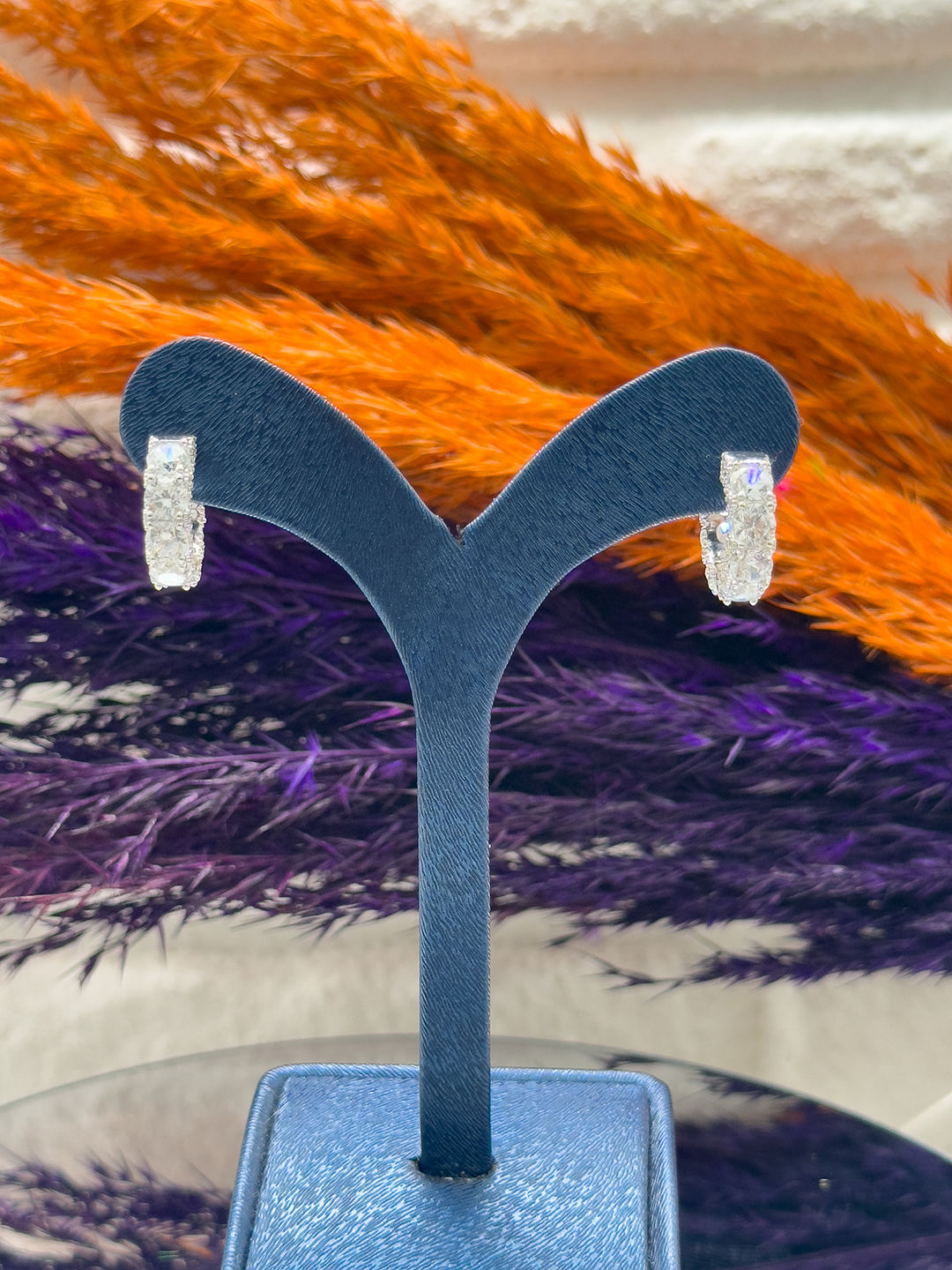 925 Ayar Gümüş Pırlanta İşçiliği Zirkon Taşlı Halka Trend Kadın Küpe