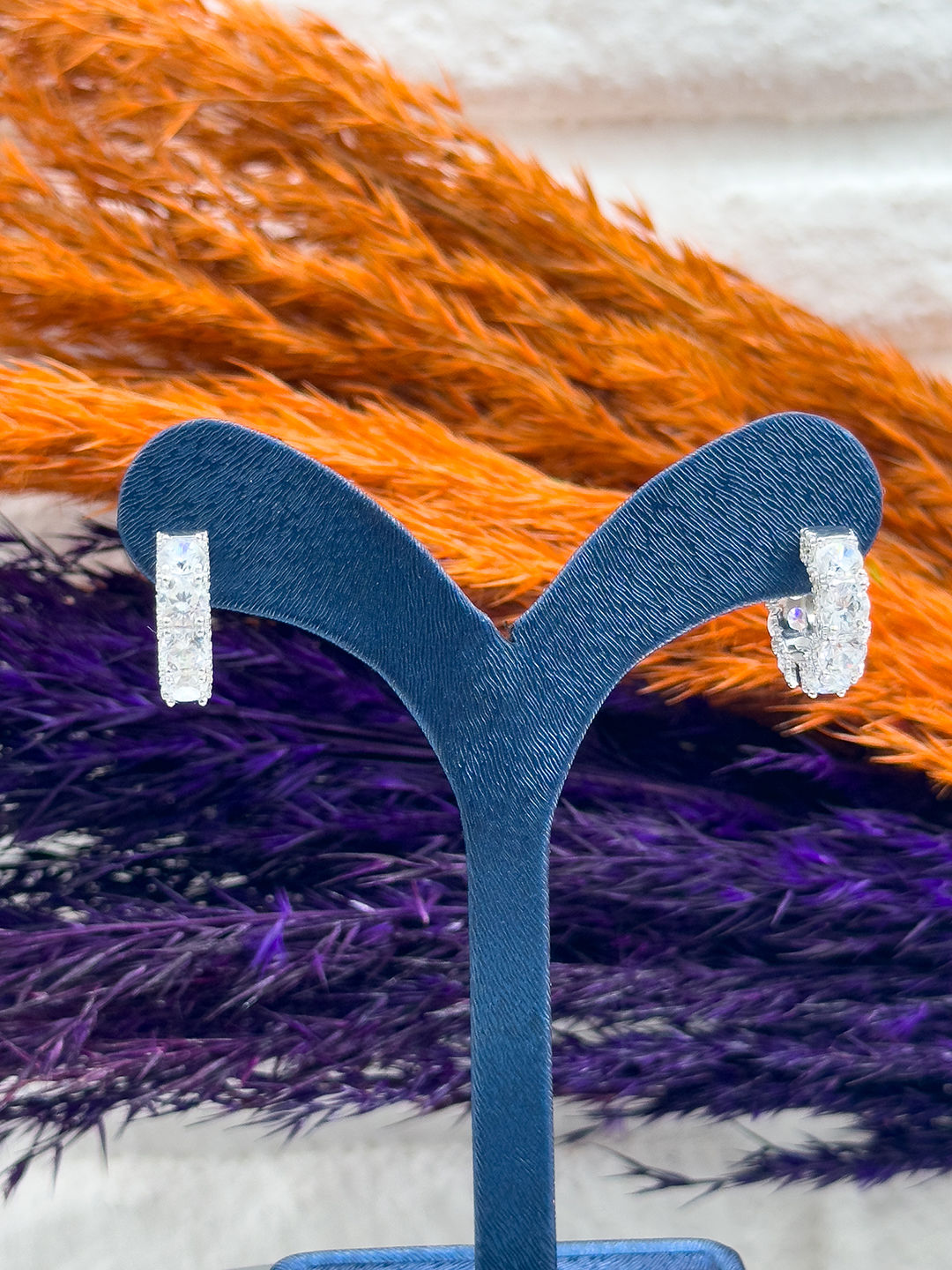 925 Ayar Gümüş Pırlanta İşçiliği Zirkon Taşlı Halka Trend Kadın Küpe