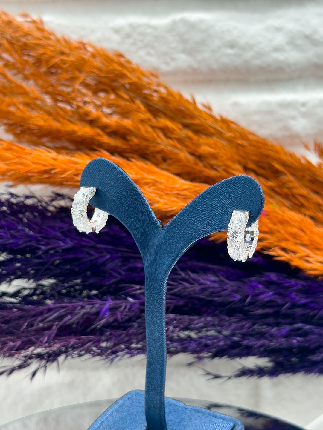 925 Ayar Gümüş Pırlanta İşçiliği Zirkon Taşlı Halka Trend Kadın Küpe