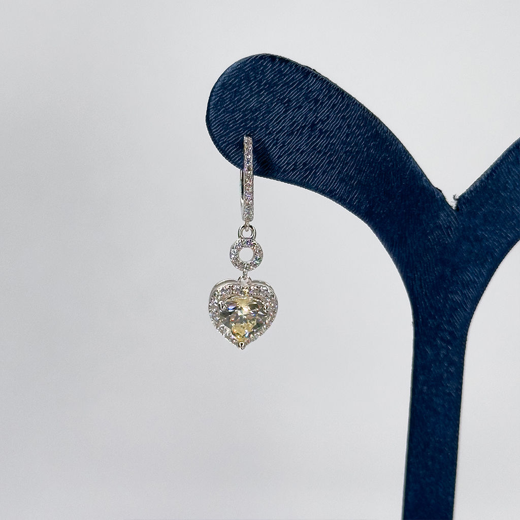 Sitrin Taşlı Gümüş Küpe