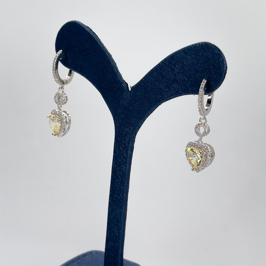 Sitrin Taşlı Gümüş Küpe