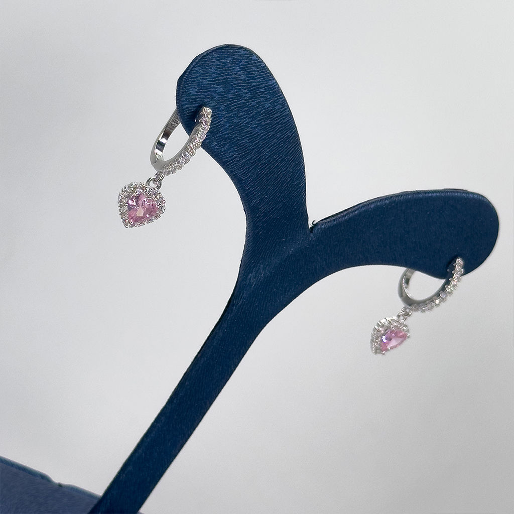 Pembe Kuvars Gümüş Küpe