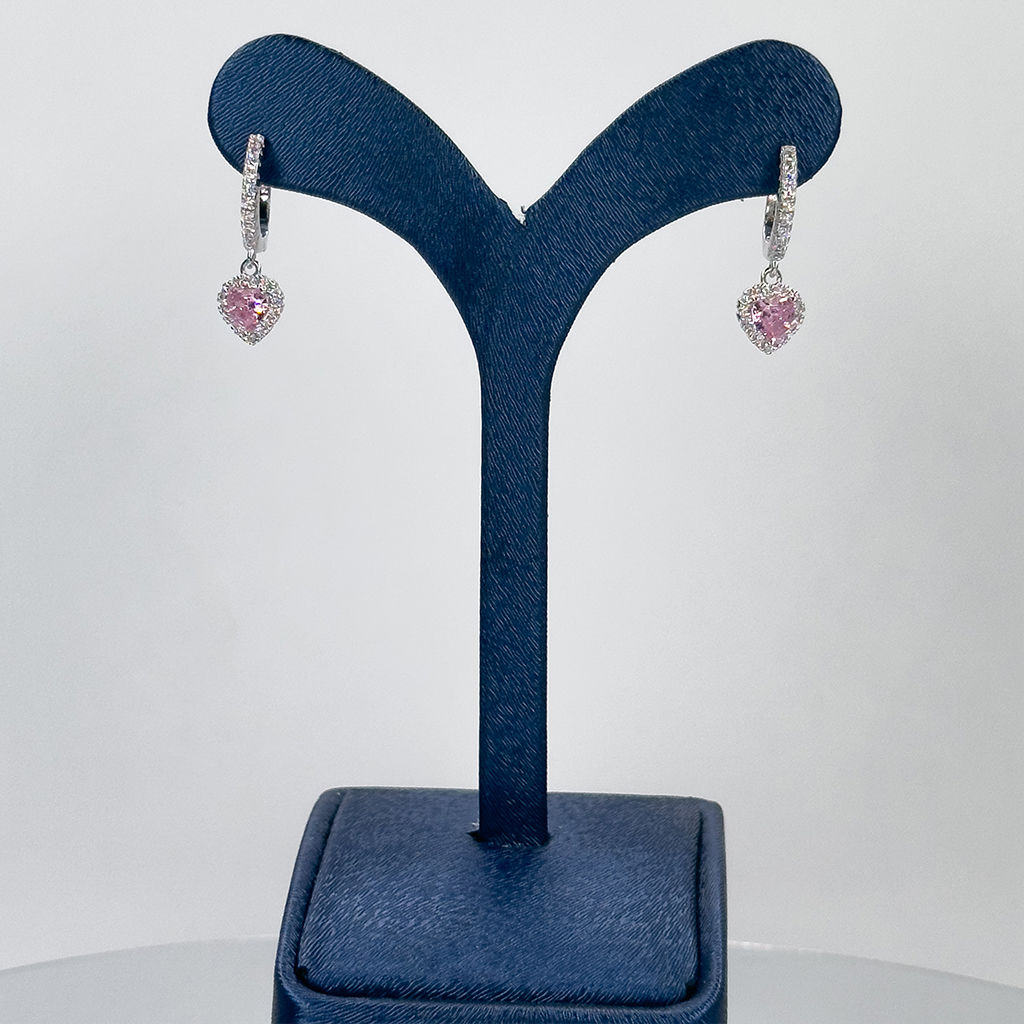 Pembe Kuvars Gümüş Küpe