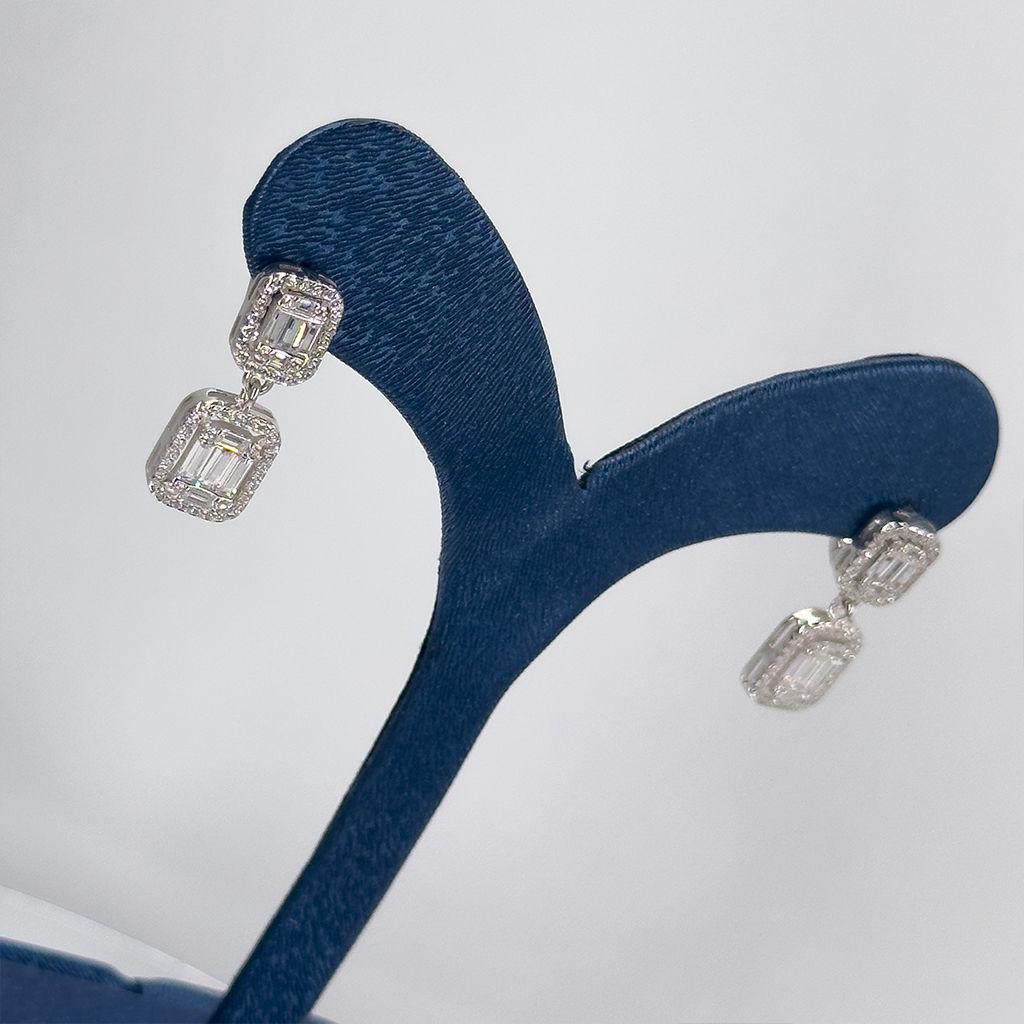 Pırlanta Montür Baget Gümüş Küpe