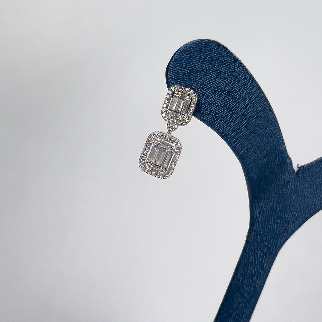 Pırlanta Montür Baget Gümüş Küpe