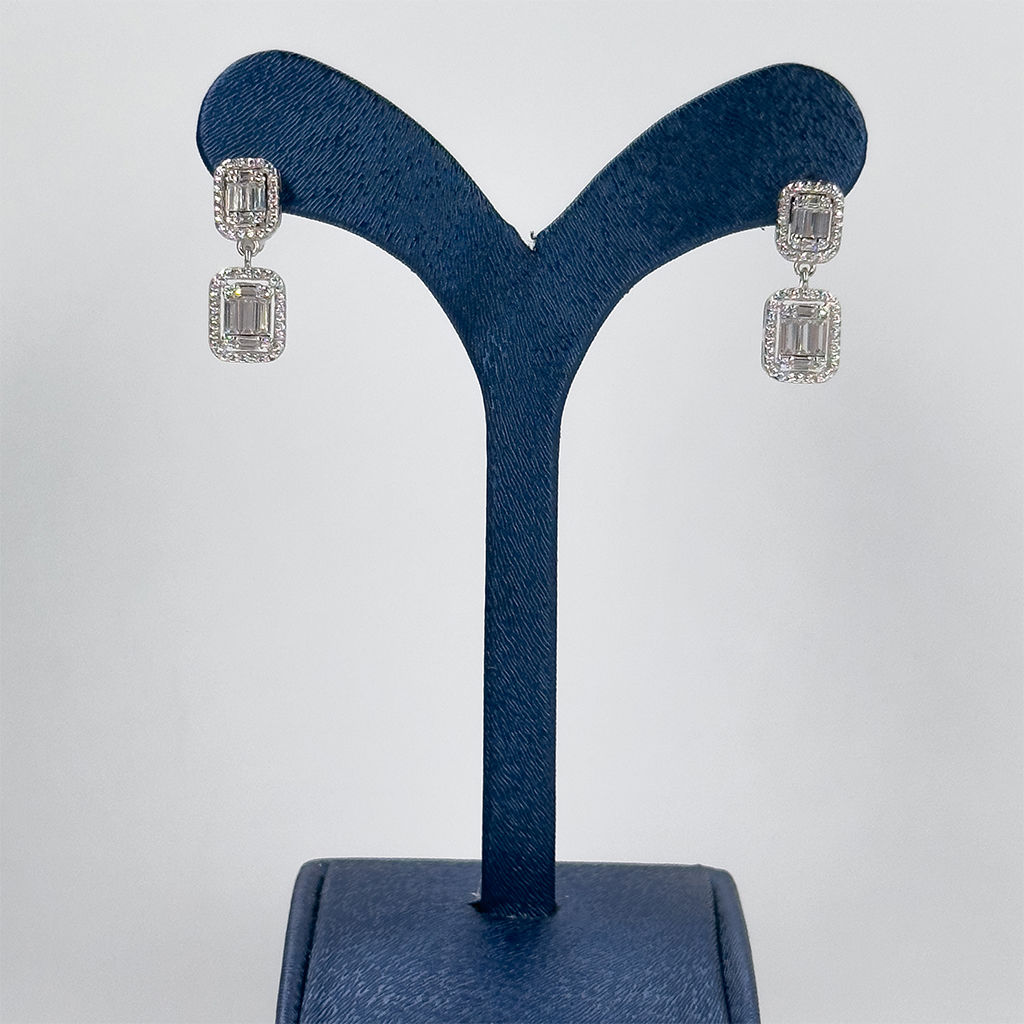 Pırlanta Montür Baget Gümüş Küpe