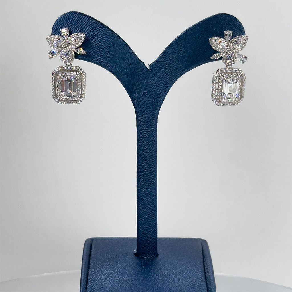 Baget Taşlı Özel Üretim Gümüş Küpe