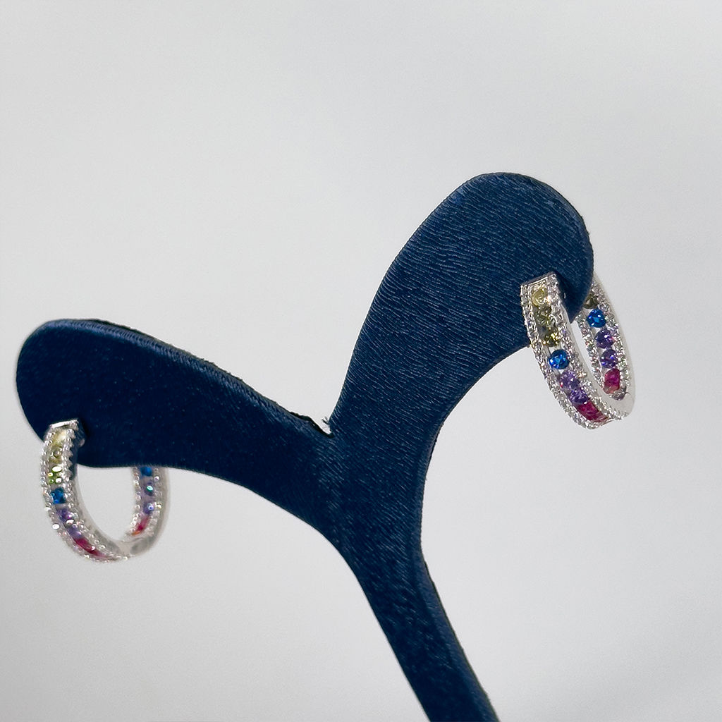 Mix Taşlı Doğaltaş Gümüş Küpe