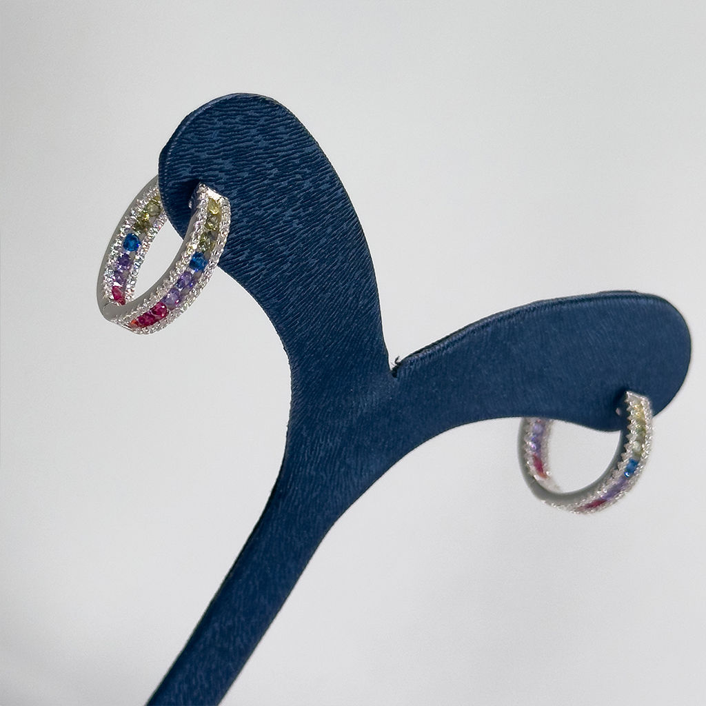 Mix Taşlı Doğaltaş Gümüş Küpe