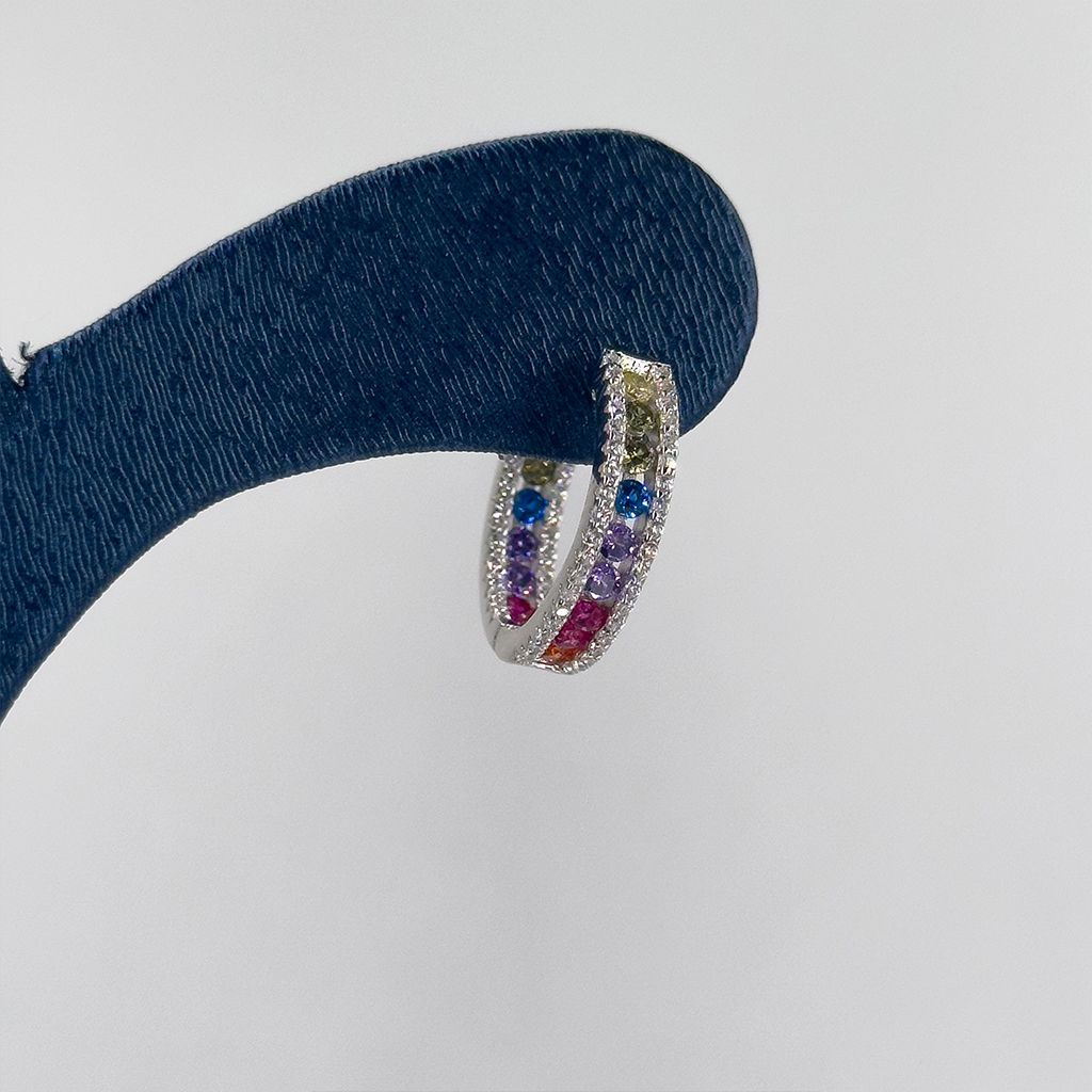 Mix Taşlı Doğaltaş Gümüş Küpe