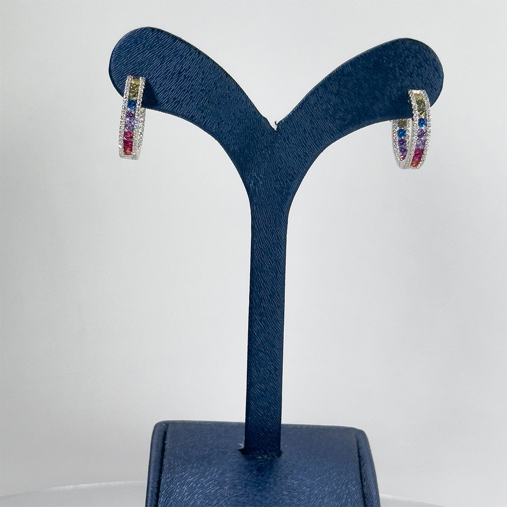 Mix Taşlı Doğaltaş Gümüş Küpe