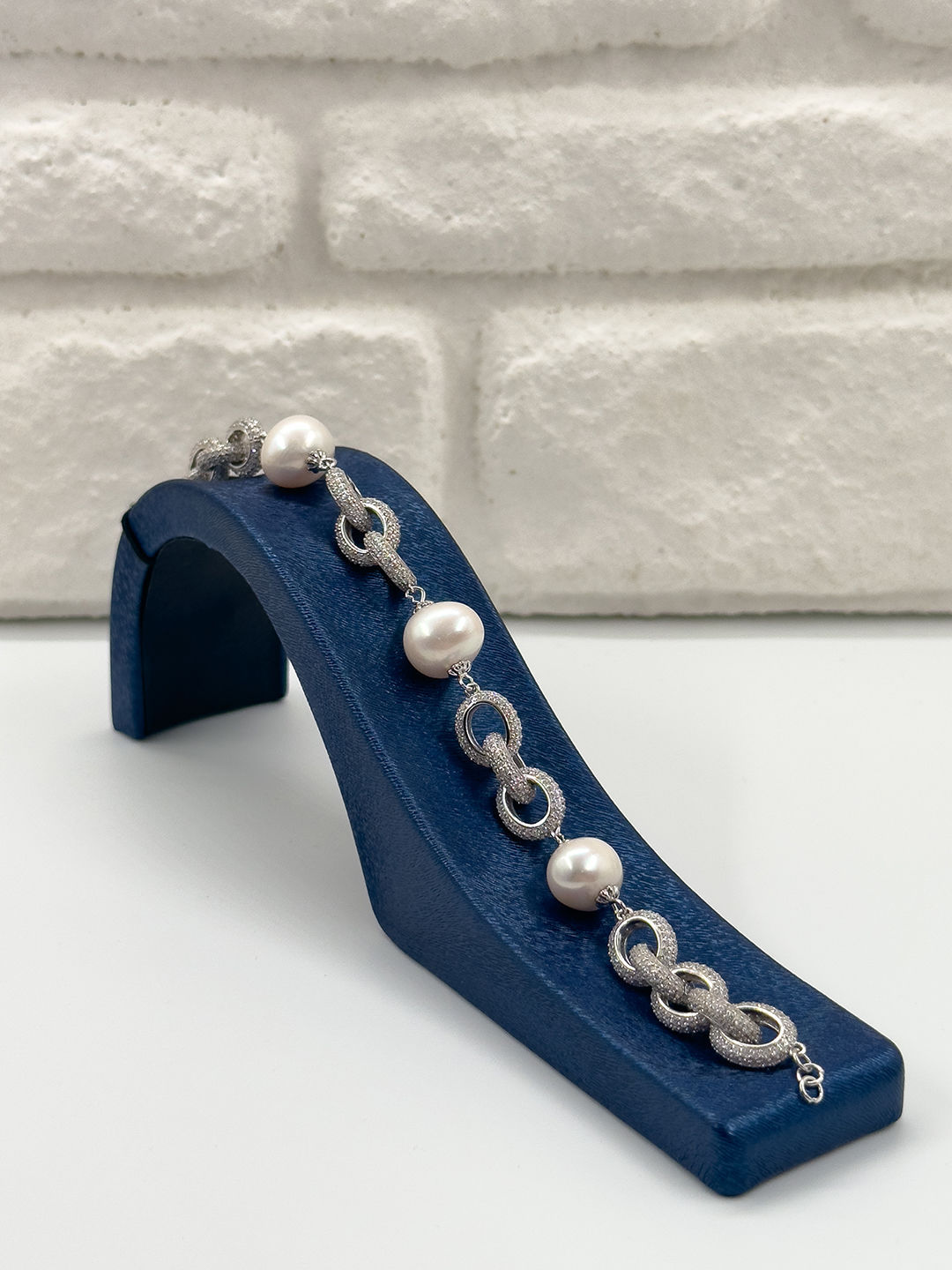 Özel Tasarım İncili 3'lü Kadın Gümüş Set - Kolye Seti