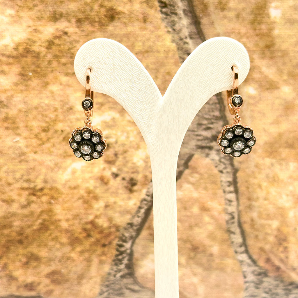 Elmas Montür Rosegold Gül Model Gümüş Set Takım