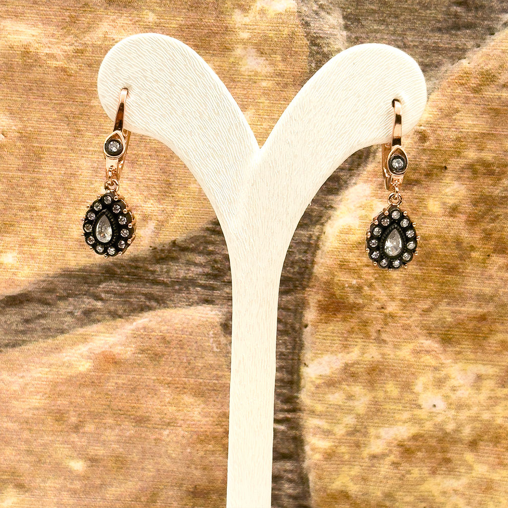 Elmas Montür Rosegold Damla Gümüş Set Takım