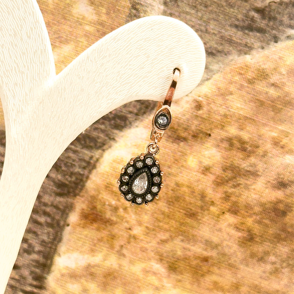 Elmas Montür Rosegold Damla Gümüş Set Takım