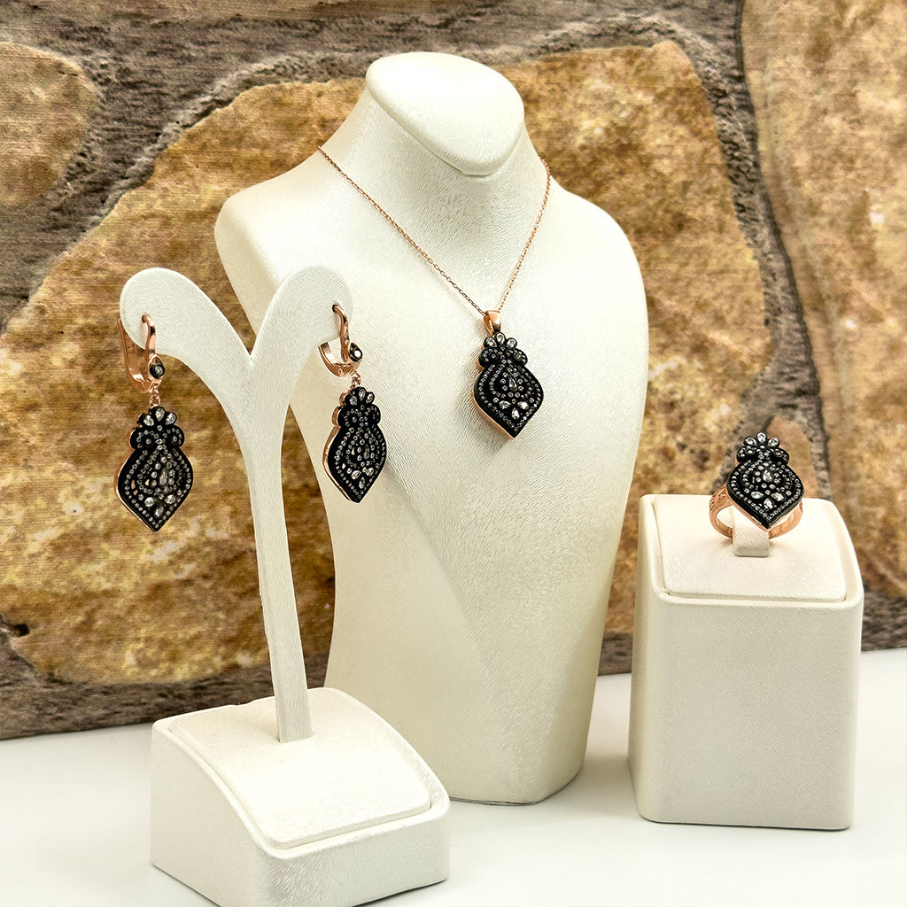 Elmas Montür Rosegold Özel Üretim Gümüş Set Takım