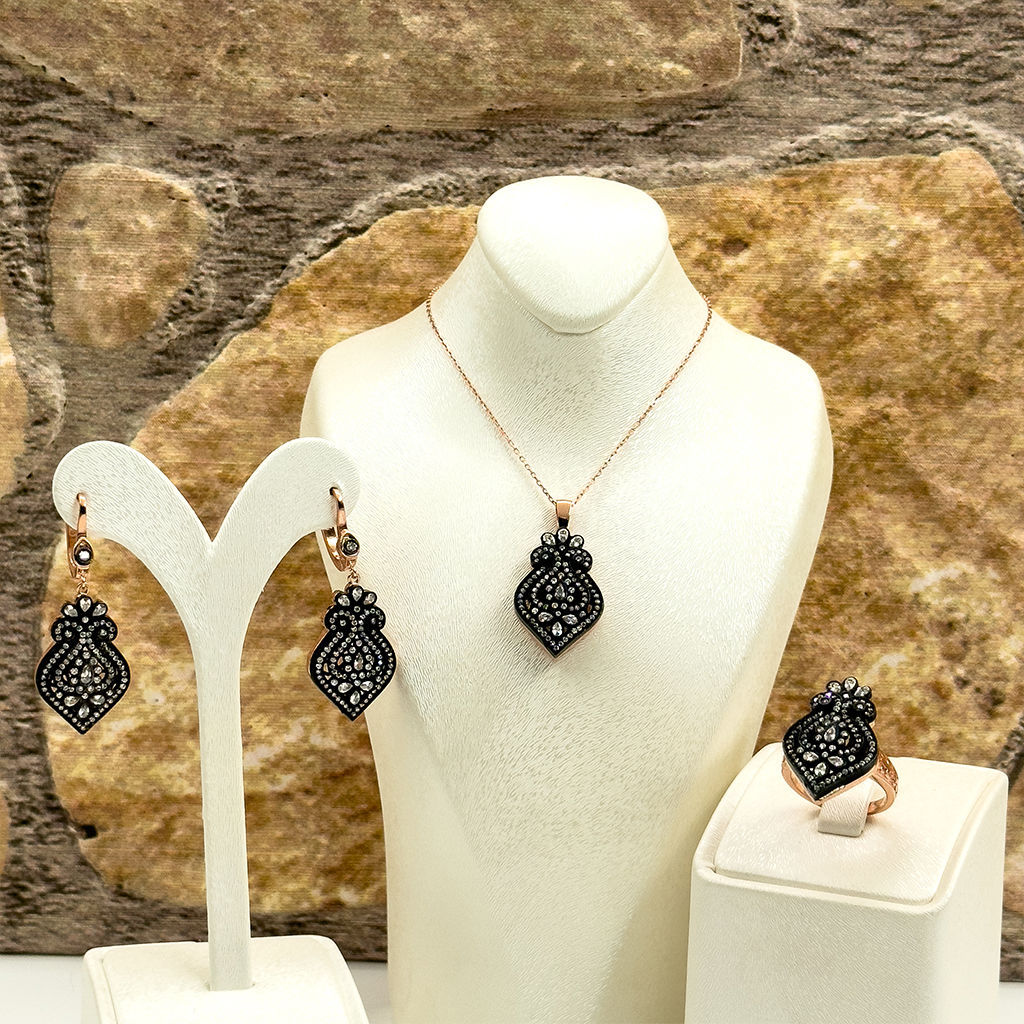 Elmas Montür Rosegold Özel Üretim Gümüş Set Takım