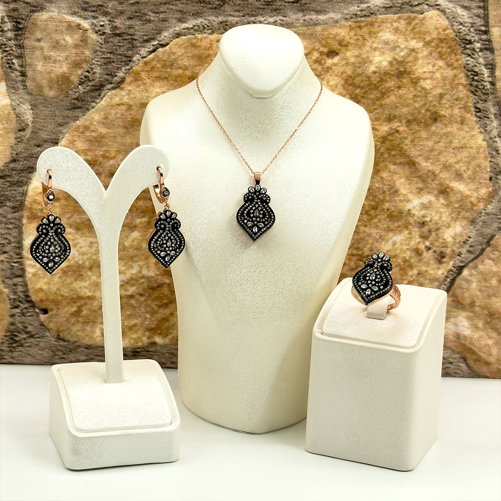 Elmas Montür Rosegold Özel Üretim Gümüş Set Takım