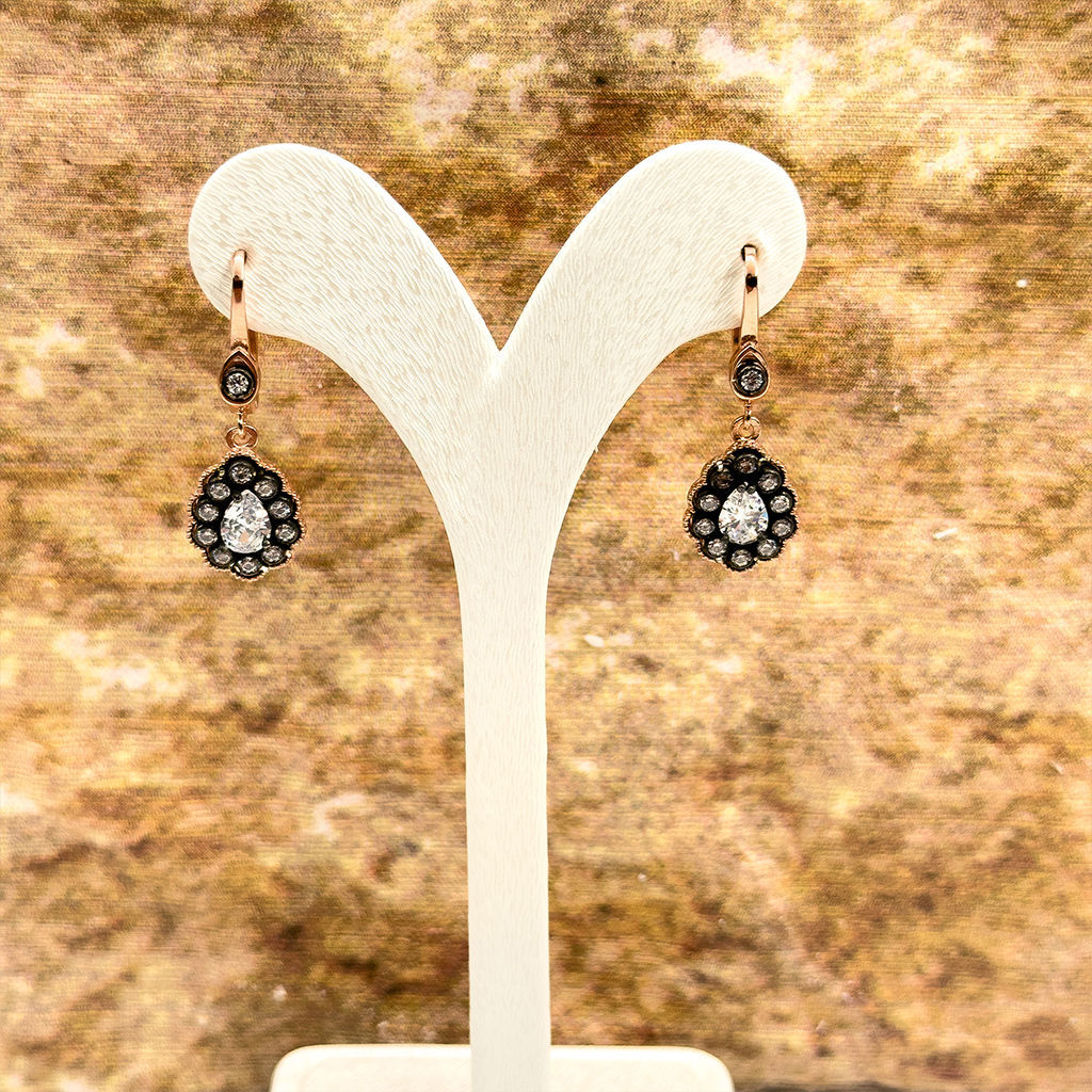 Elmas Montür Rosegold Damla Spor Gümüş Set Takım