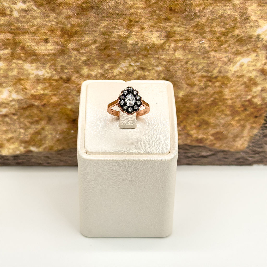 Elmas Montür Rosegold Damla Spor Gümüş Set Takım