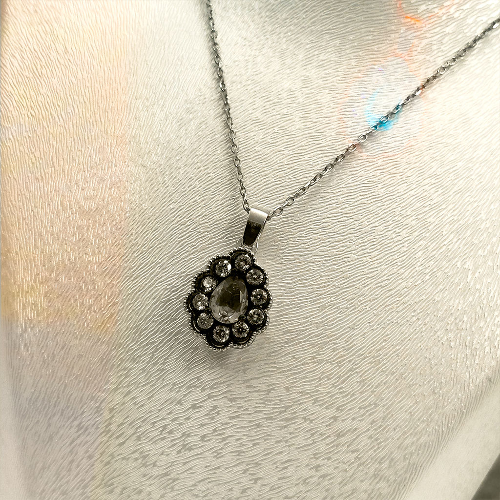 Elmas Montür Rosegold Aquamarin Gümüş Set Takım