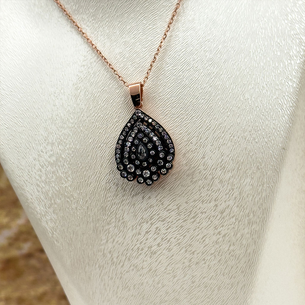 Elmas Montür Rosegold Özel Üretim Gümüş Set Takım - LVRSET07