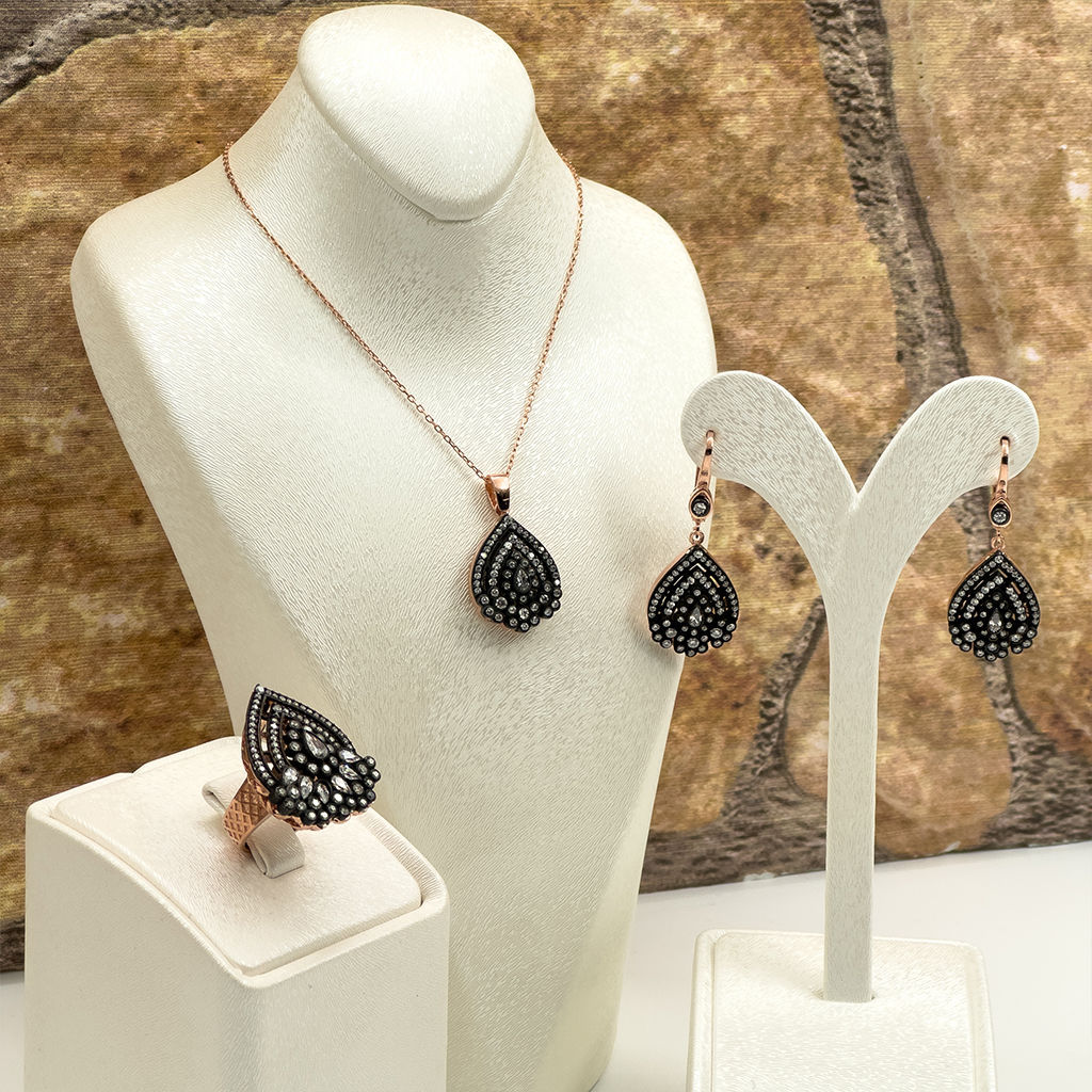 Elmas Montür Rosegold Özel Üretim Gümüş Set Takım - LVRSET07