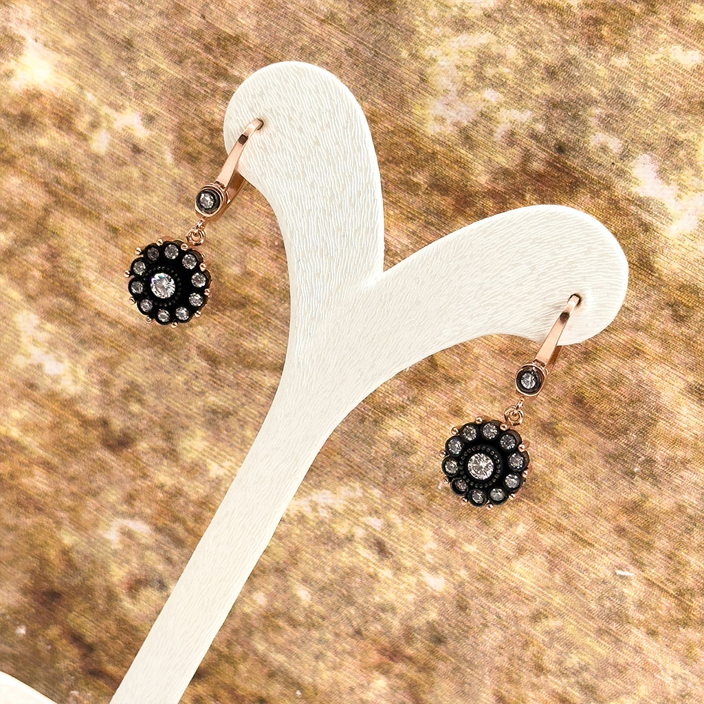 Elmas Montür Rosegold Gül Modeli Gümüş Set Takım