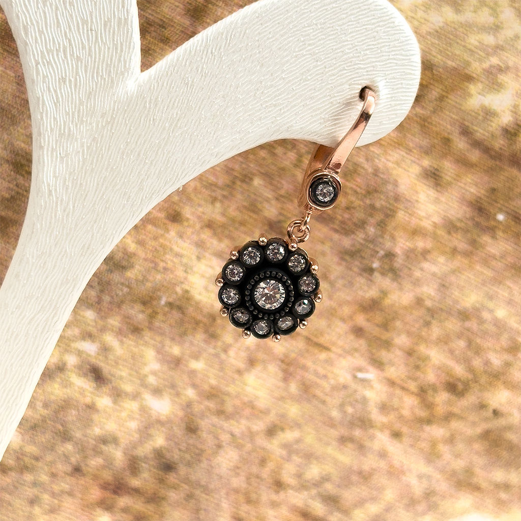 Elmas Montür Rosegold Gül Modeli Gümüş Set Takım