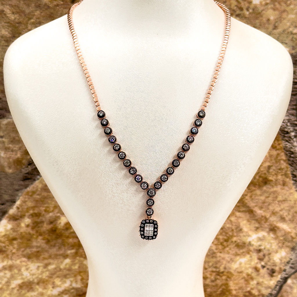 Elmas Montür Rosegold Baget Tasarım Gümüş Set Takım