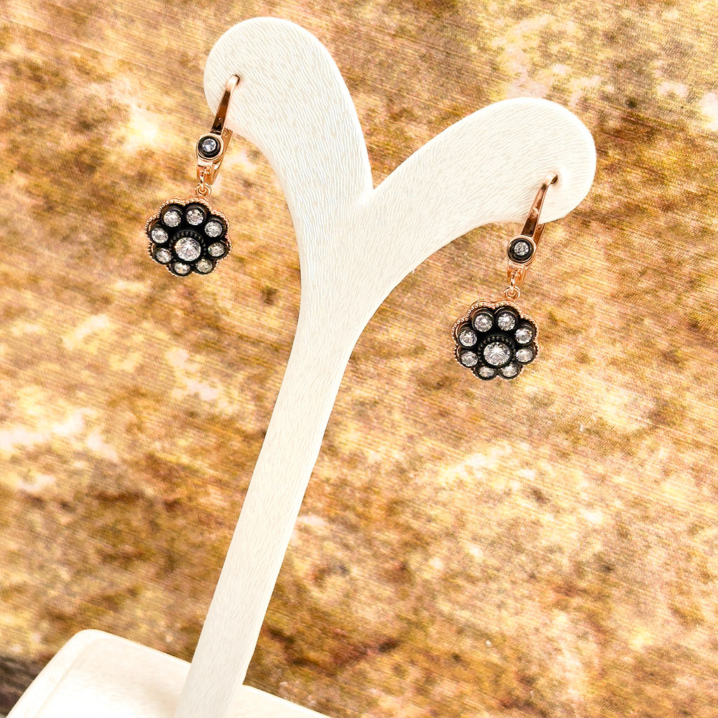 Elmas Montür Rosegold Klasik Gül Gümüş Set Takım