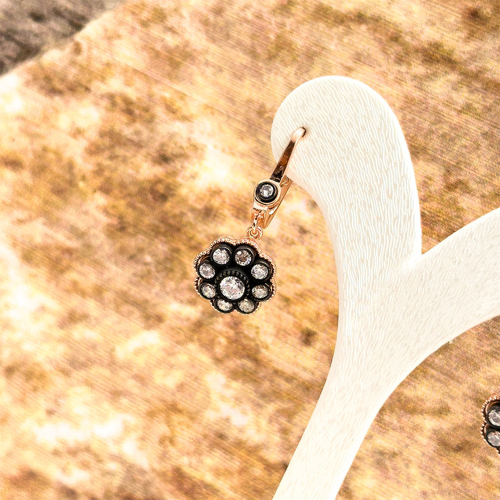 Elmas Montür Rosegold Klasik Gül Gümüş Set Takım