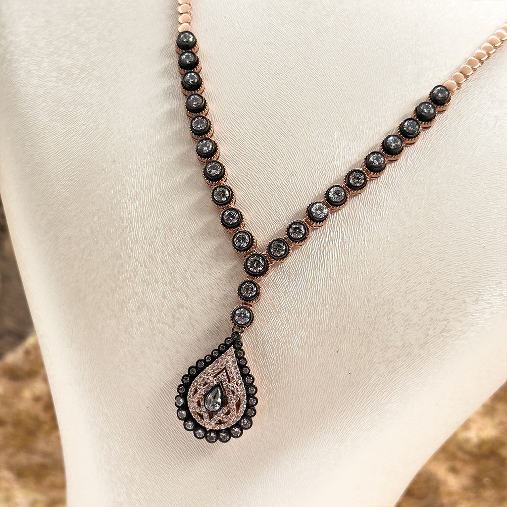 Elmas Montür Rosegold Özel Üretim Gümüş Set Takım - LVRSET16