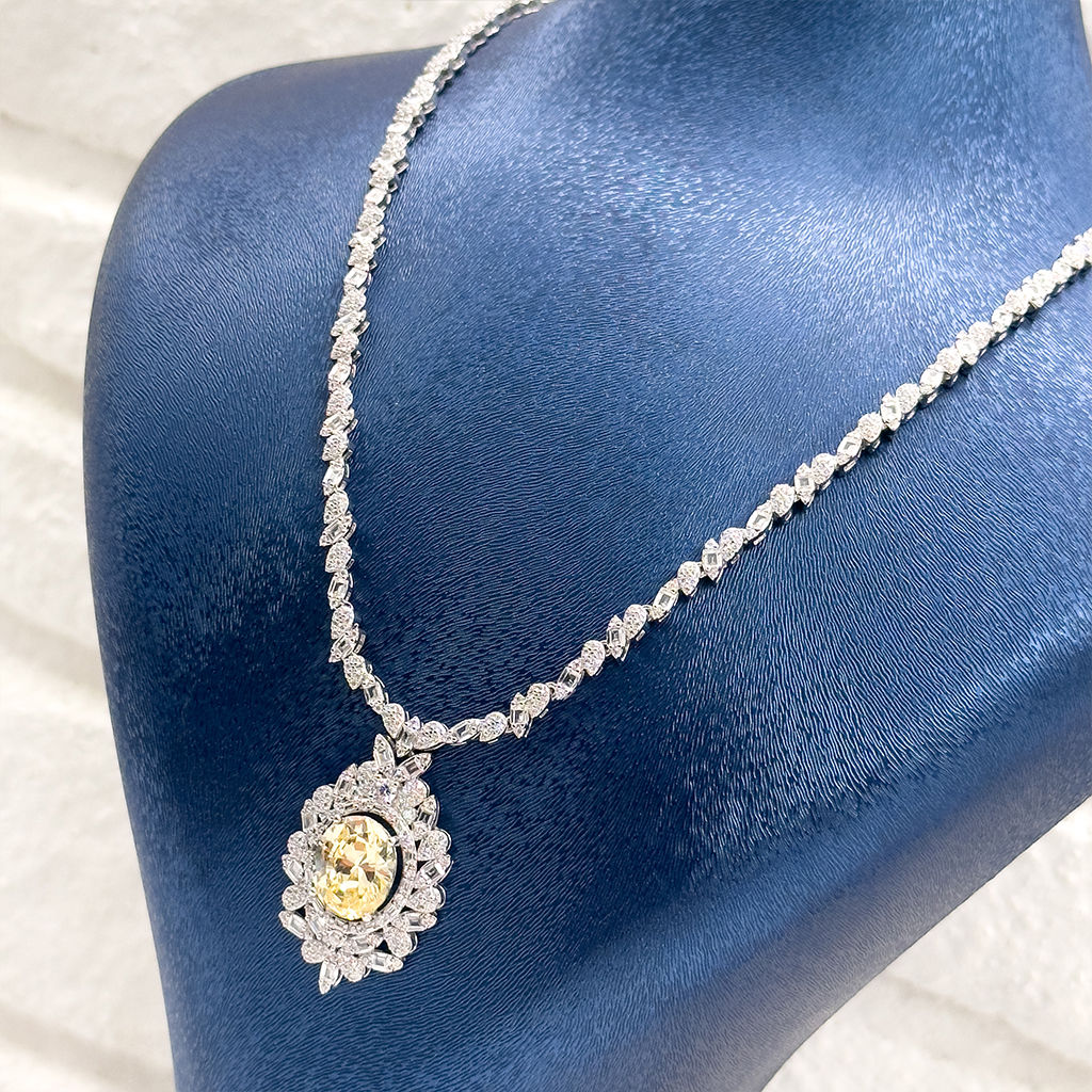 Pırlanta Montür Sitrin Taşlı 4'lü Gümüş Set Takım