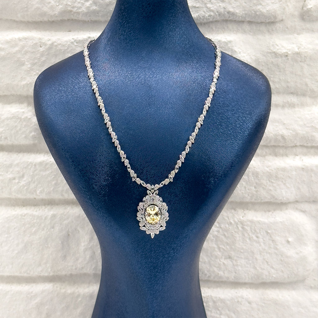 Pırlanta Montür Sitrin Taşlı 4'lü Gümüş Set Takım