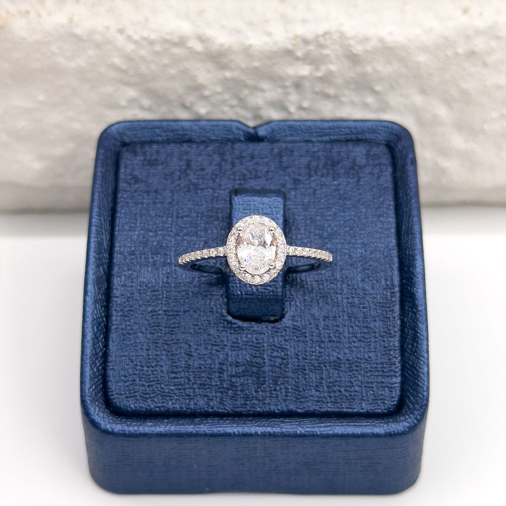 Zirkon Taşlı Oval Gümüş Set Takım