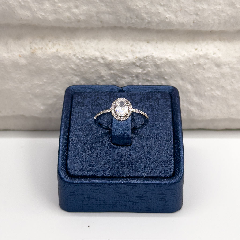 Zirkon Taşlı Oval Gümüş Set Takım