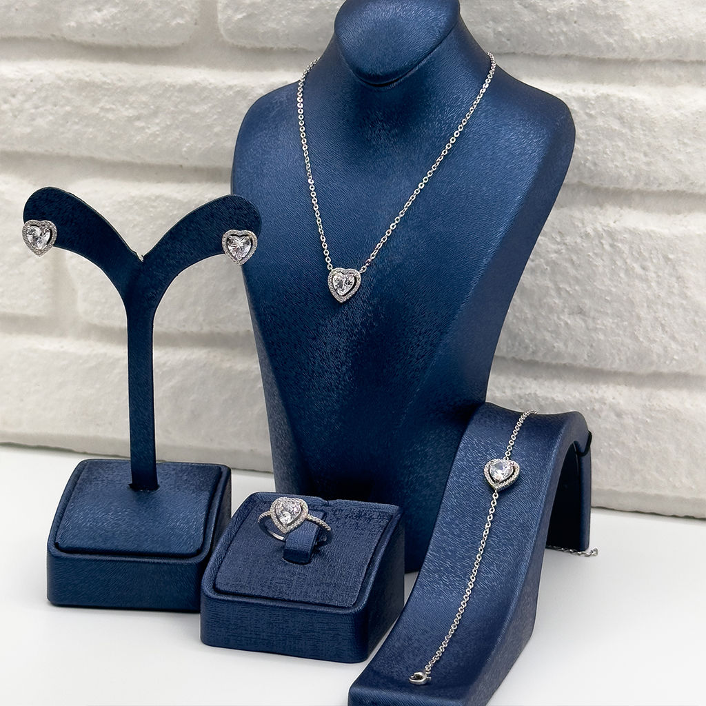 Zirkon Taşlı 4'lü Gümüş Set Takım