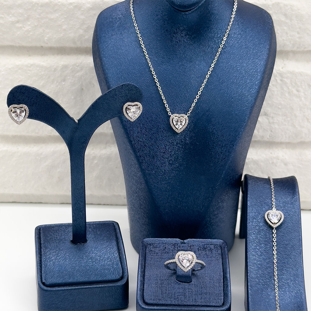 Zirkon Taşlı 4'lü Gümüş Set Takım