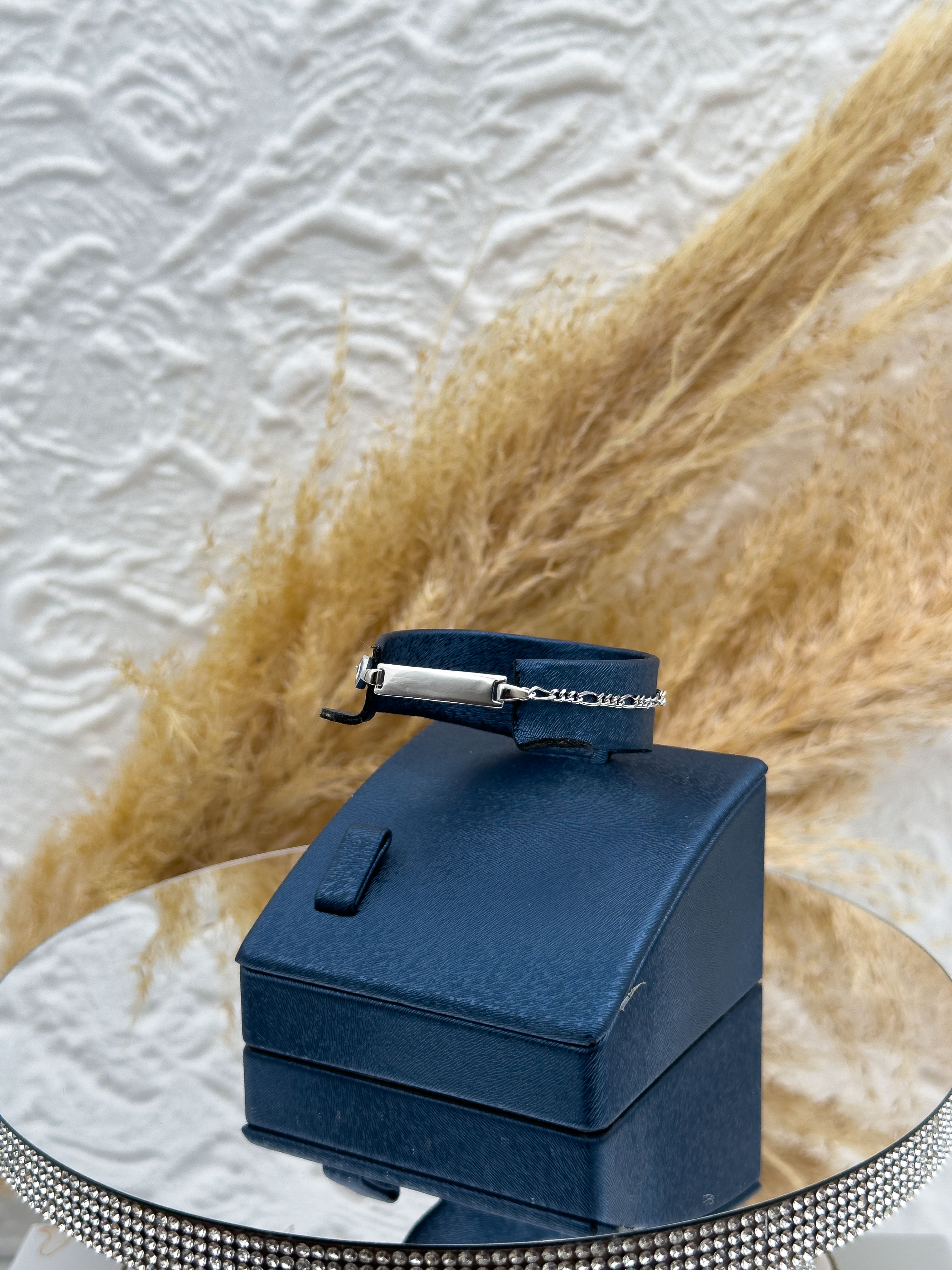 925 Ayar Gümüş Nazar Boncuklu İsim Yazılabilir Çocuk Künye – Kişiye Özel Gümüş Çocuk Bileklik