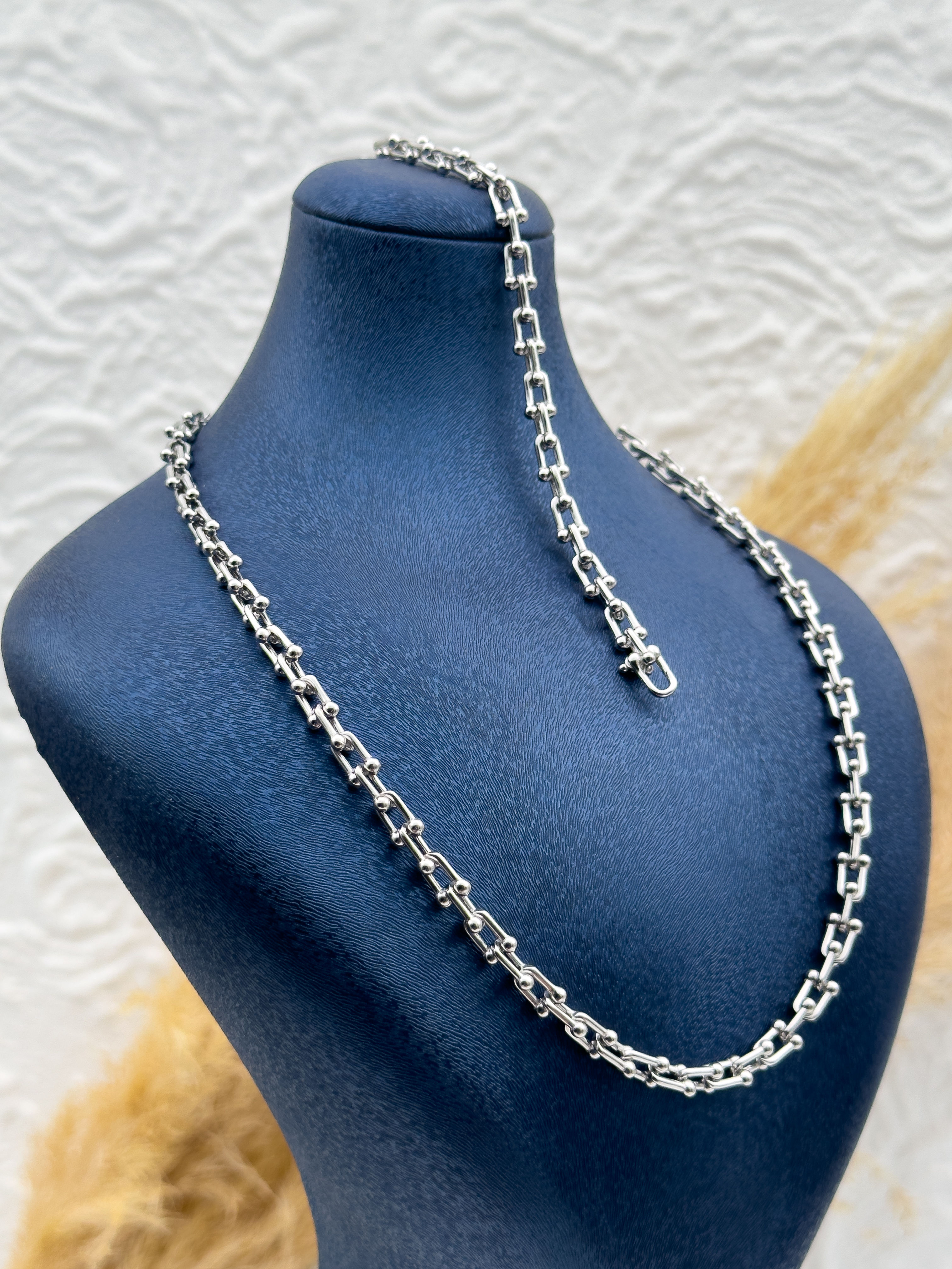 925 Ayar Gümüş Taşsız Kolye & Bileklik 2’li Set – Özel Tasarım, Hediyelik