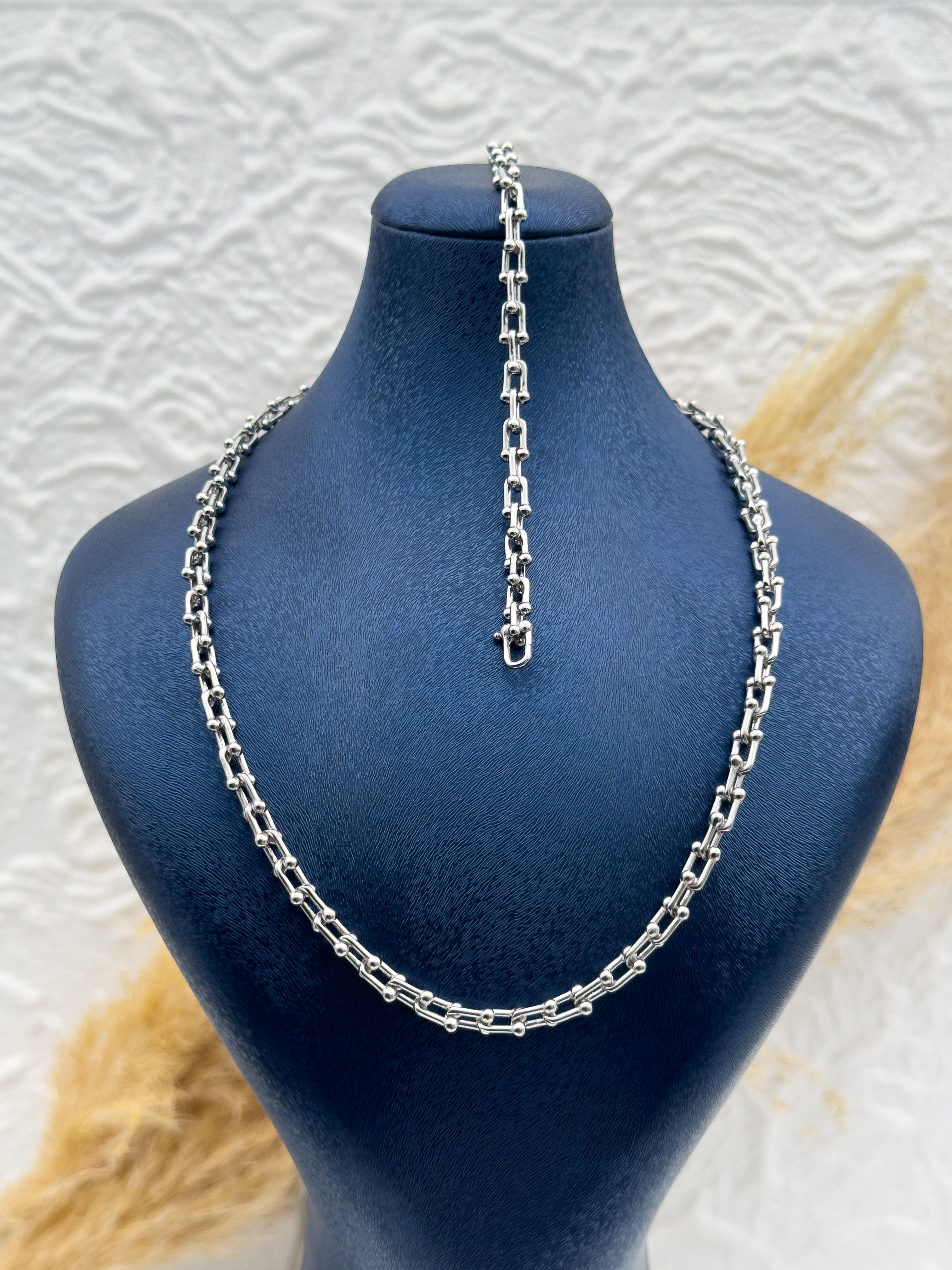 925 Ayar Gümüş Taşsız Kolye & Bileklik 2’li Set – Özel Tasarım, Hediyelik