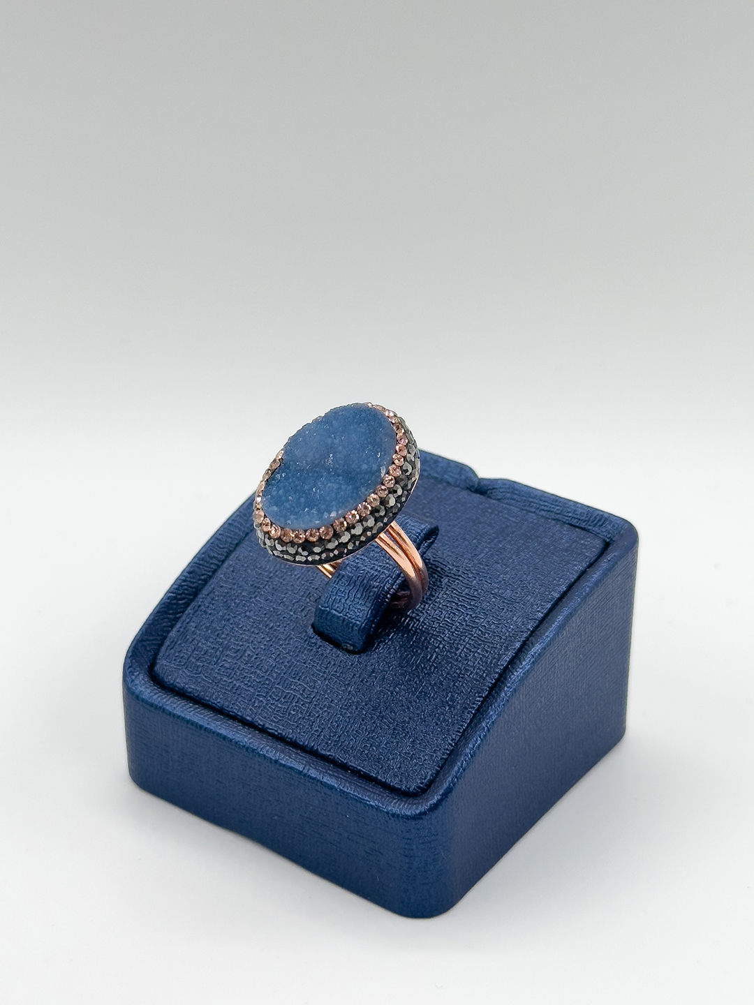 Aquamarin Taşlı Rose Renk Kadın Gümüş Yüzük