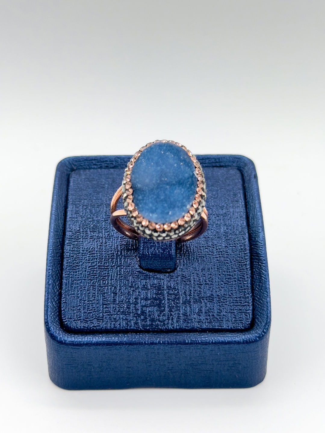 Aquamarin Taşlı Rose Renk Kadın Gümüş Yüzük