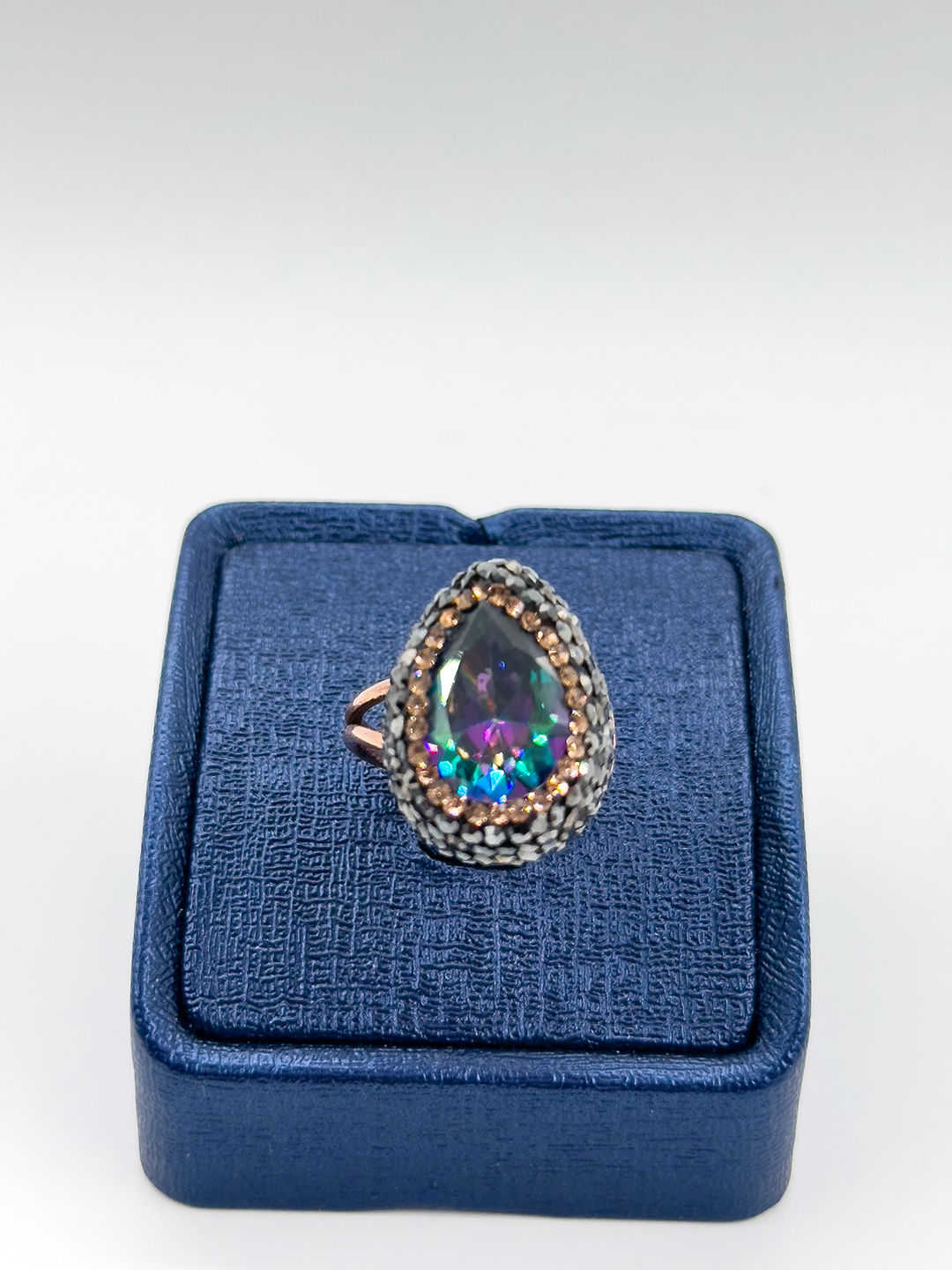 Damla Mistik Topaz Taşlı Kadın Gümüş Yüzük