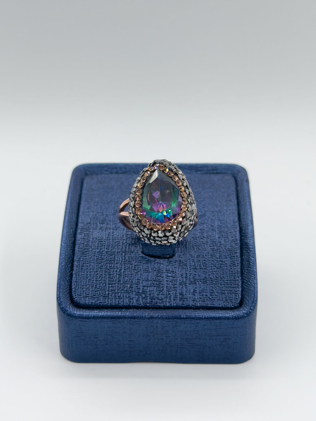 Damla Mistik Topaz Taşlı Kadın Gümüş Yüzük