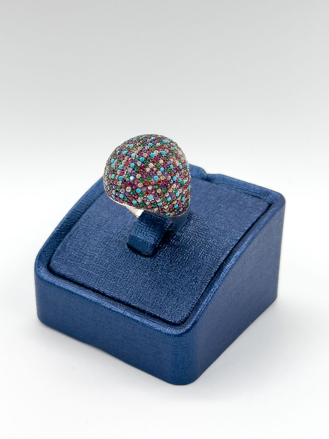 Mix Taşlı Kadın Gümüş Yüzük