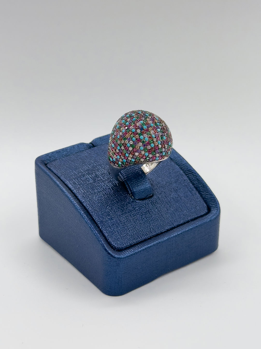 Mix Taşlı Kadın Gümüş Yüzük