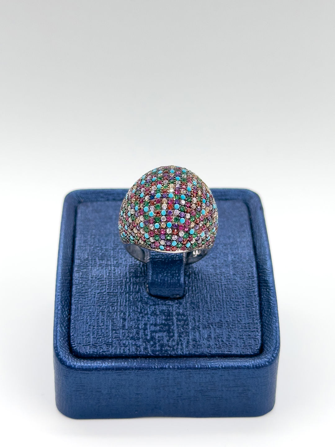 Mix Taşlı Kadın Gümüş Yüzük