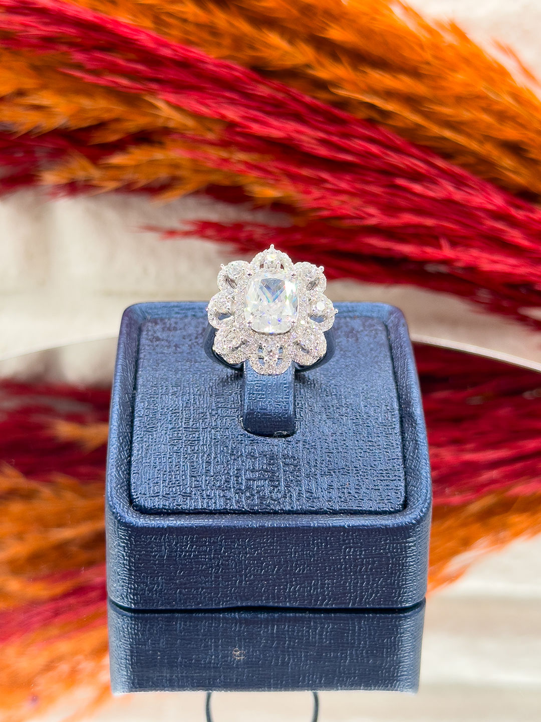 925 Ayar Gümüş Pırlanta Montürlü Zirkon Taşlı Baget Popüler Kadın Yüzük